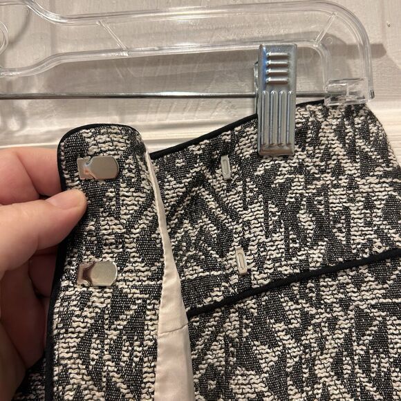 H&M Skirt Women 10 Gray Geometric Wrap Skirt Lined - Picture 7 of 9